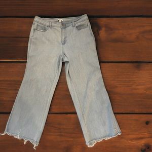 Forever 21 White/Blue Striped Pants